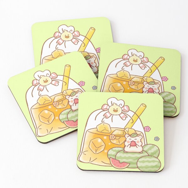 Item preview, Kawaii Hamster Fruit Tea - Summer Watermelon Snack designed and sold by Kanniax.