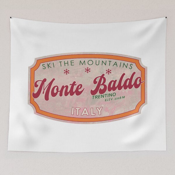 Item preview, Monte Baldo, Italy, Trentino, Ski, textured skiing badge designed and sold by Wanderful-roads.