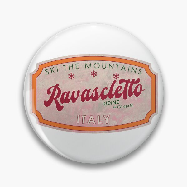 Item preview, Ravascletto, Italy, Udine, Ski, textured skiing badge designed and sold by Wanderful-roads.