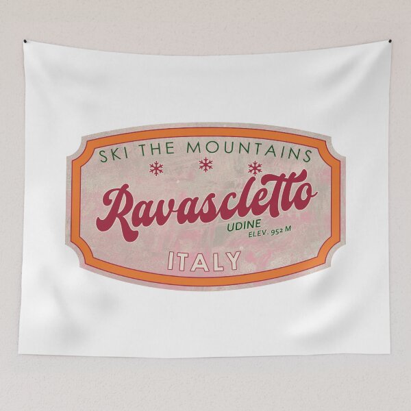 Item preview, Ravascletto, Italy, Udine, Ski, textured skiing badge designed and sold by Wanderful-roads.