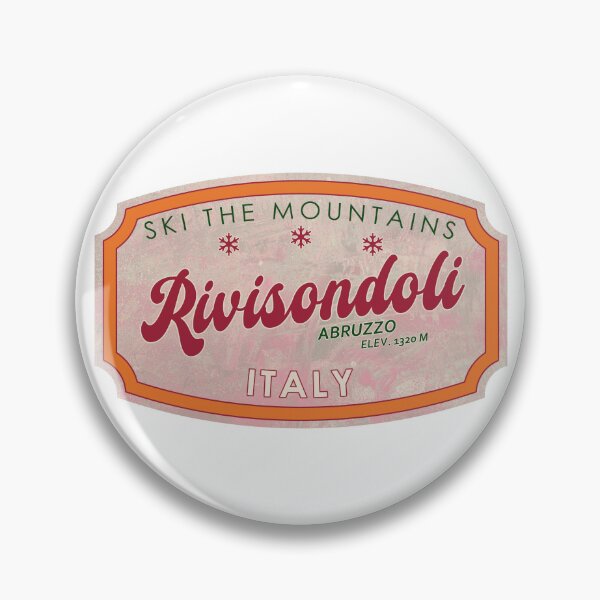 Item preview, Rivisondoli, Italy, Abruzzo, Ski, textured skiing badge designed and sold by Wanderful-roads.