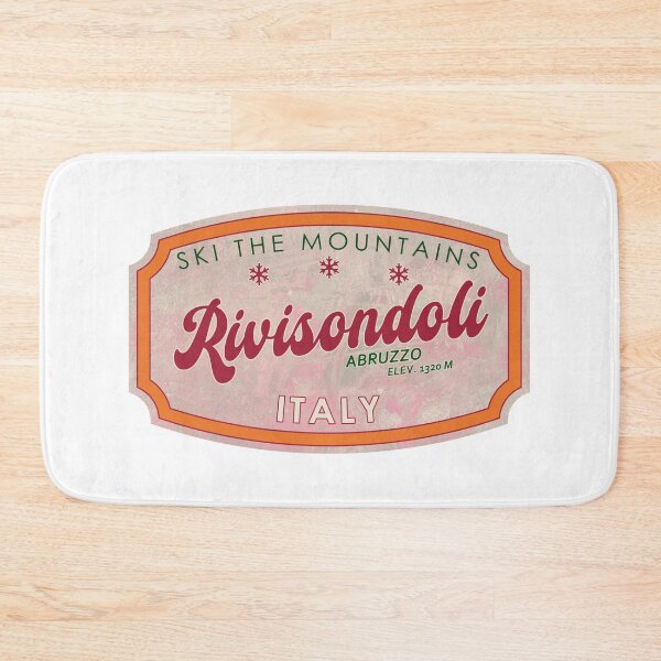 Item preview, Rivisondoli, Italy, Abruzzo, Ski, textured skiing badge designed and sold by Wanderful-roads.