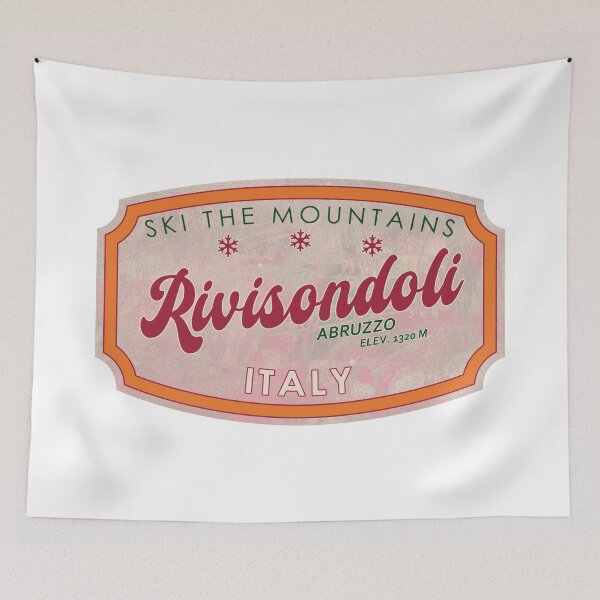 Item preview, Rivisondoli, Italy, Abruzzo, Ski, textured skiing badge designed and sold by Wanderful-roads.