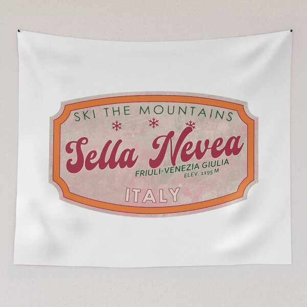 Item preview, Sella Nevea, Italy, Friuli-Venezia Giulia, Ski, textured skiing badge designed and sold by Wanderful-roads.