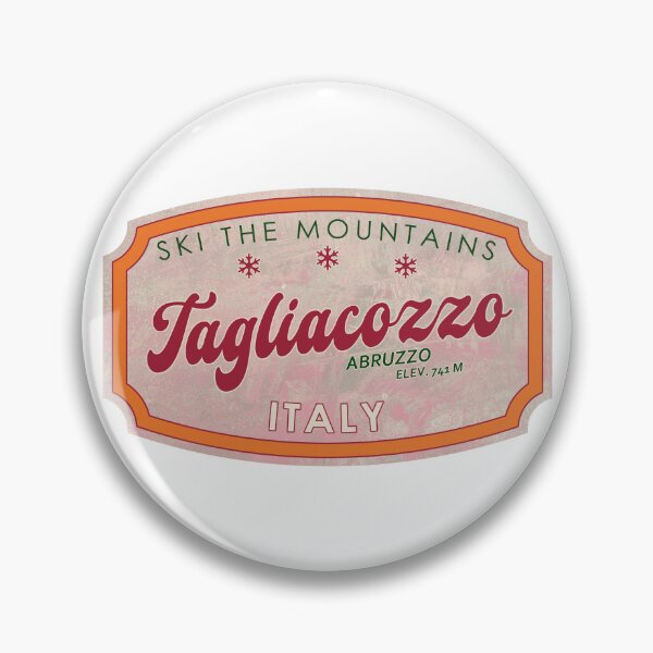 Item preview, Tagliacozzo, Italy, Abruzzo, Ski, textured skiing badge designed and sold by Wanderful-roads.
