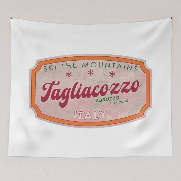 Item preview, Tagliacozzo, Italy, Abruzzo, Ski, textured skiing badge designed and sold by Wanderful-roads.