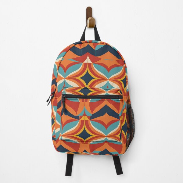Item preview, Retro Vintage Geometric Pattern Orange Teal designed and sold by Prints and Lifestyle.
