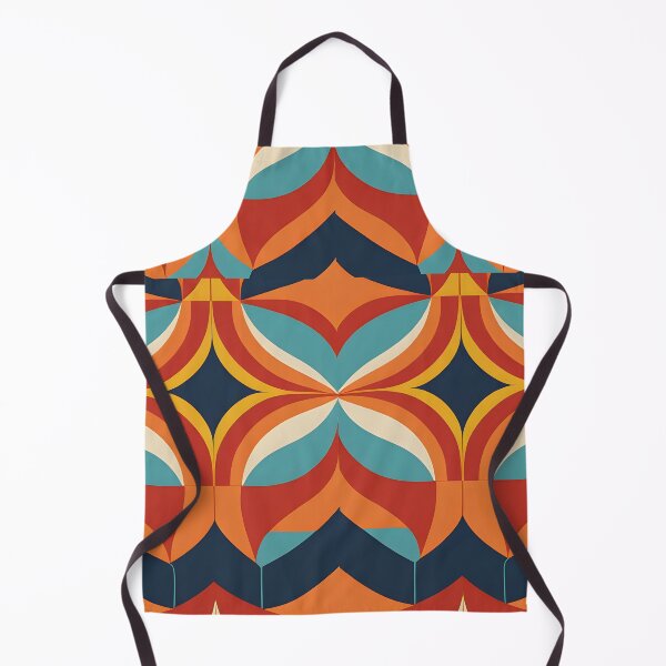 Artikelvorschau, Retro-Vintage-Geometrisches Muster Orange Türkis entworfen und verkauft von Prints and Lifestyle.