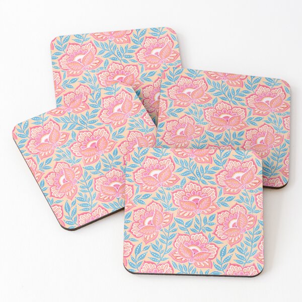 Item preview, Soft Pink Peach and Blue Pastel Textured Chintz Floral designed and sold by micklyn.
