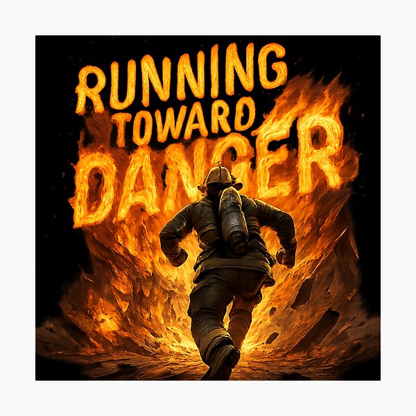 Item preview, Running Toward Danger - Heroic Firefighter Rescue Art designed and sold by MKreative Studio.