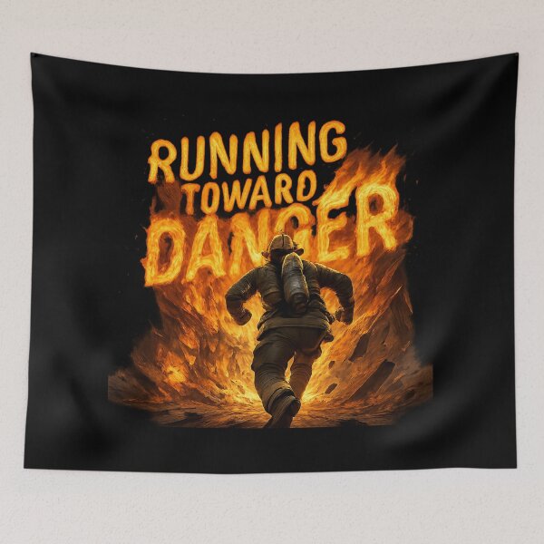Item preview, Running Toward Danger - Heroic Firefighter Rescue Art designed and sold by MKreative Studio.