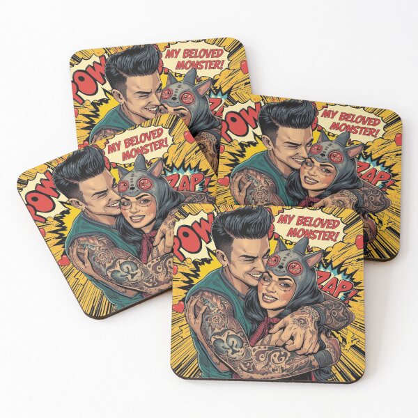 Item preview, ​My Beloved Monster - Alternative Couple Pop Art Valentine 2 designed and sold by PopOutDreams.