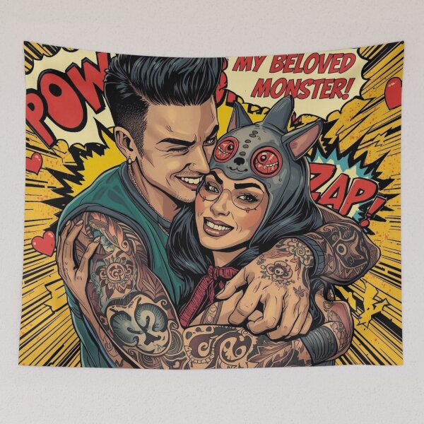 Item preview, ​My Beloved Monster - Alternative Couple Pop Art Valentine 2 designed and sold by PopOutDreams.