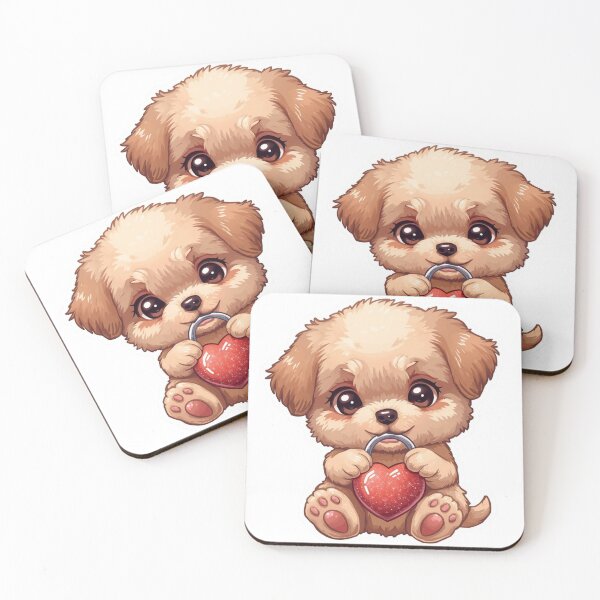 Item preview, Cute Puppy Holding Heart Lock – Valentine Sticker designed and sold by Pigmentra.
