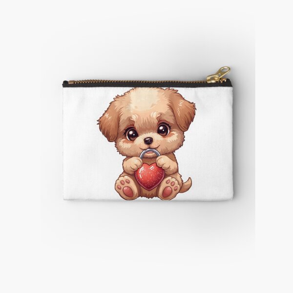 Item preview, Cute Puppy Holding Heart Lock – Valentine Sticker designed and sold by Pigmentra.