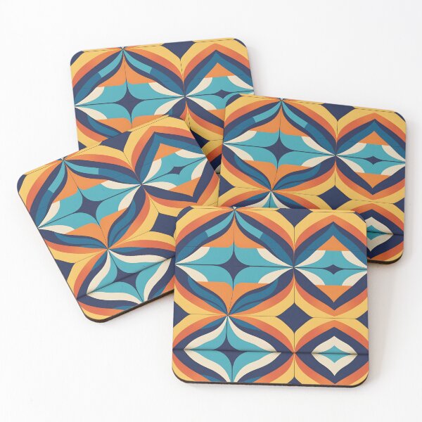 Item preview, Retro Vintage Geometric Pattern Orange, Teal designed and sold by Prints and Lifestyle.