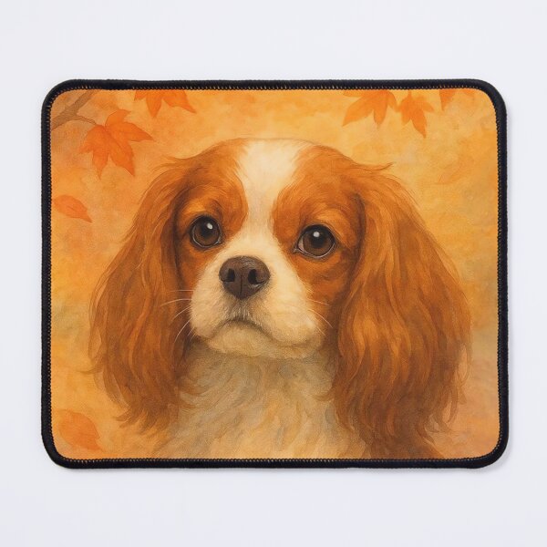 Item preview, Cavalier King Charles Spaniel Portrait Art | Zen Moment: Autumn Maple Face designed and sold by SakuraWaStyle.