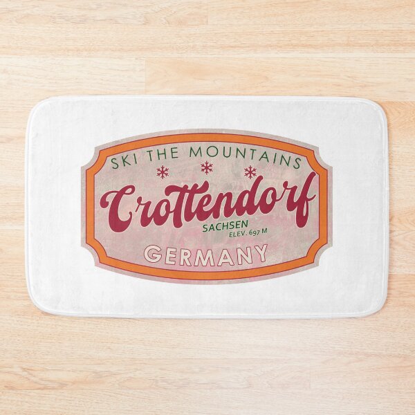 Item preview, Crottendorf, Germany, Sachsen, Ski, textured skiing badge designed and sold by Wanderful-roads.