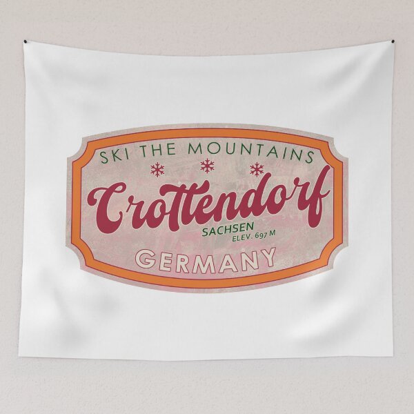 Item preview, Crottendorf, Germany, Sachsen, Ski, textured skiing badge designed and sold by Wanderful-roads.