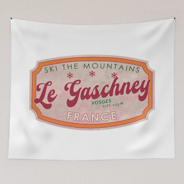 Item preview, Le Gaschney, France, Vosges, Ski, textured skiing badge designed and sold by Wanderful-roads.