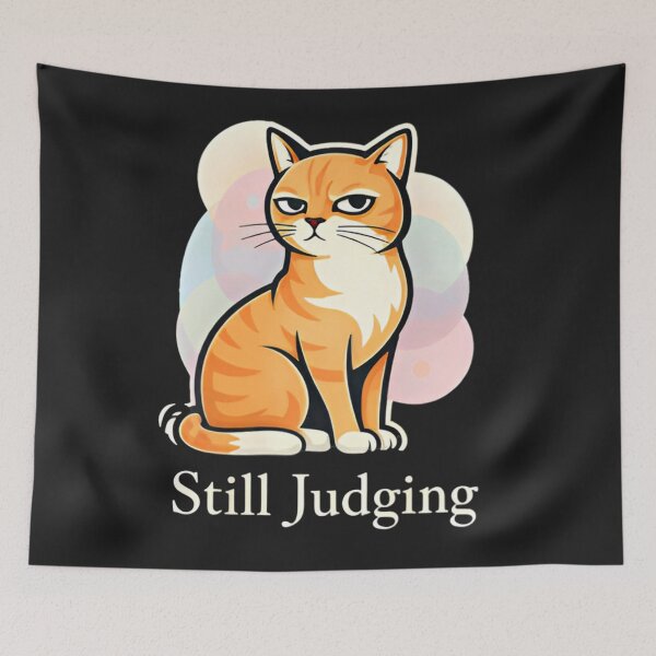 Item preview, Judgmental Cat Sticker – Still Judging Funny Introvert Cat Shirt designed and sold by ZyxDes.