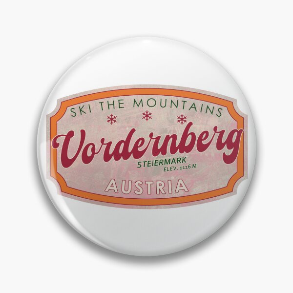 Item preview, Vordernberg, Austria, Steiermark, Ski, textured skiing badge designed and sold by Wanderful-roads.