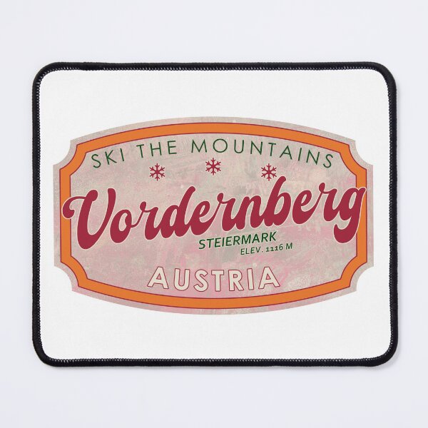 Item preview, Vordernberg, Austria, Steiermark, Ski, textured skiing badge designed and sold by Wanderful-roads.