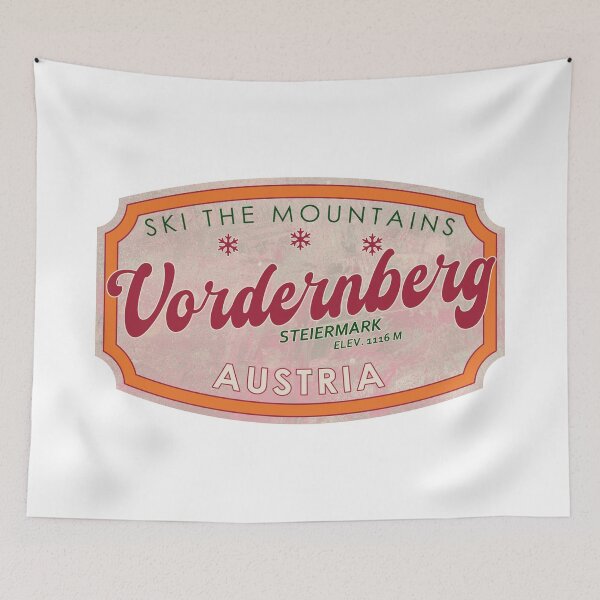 Item preview, Vordernberg, Austria, Steiermark, Ski, textured skiing badge designed and sold by Wanderful-roads.