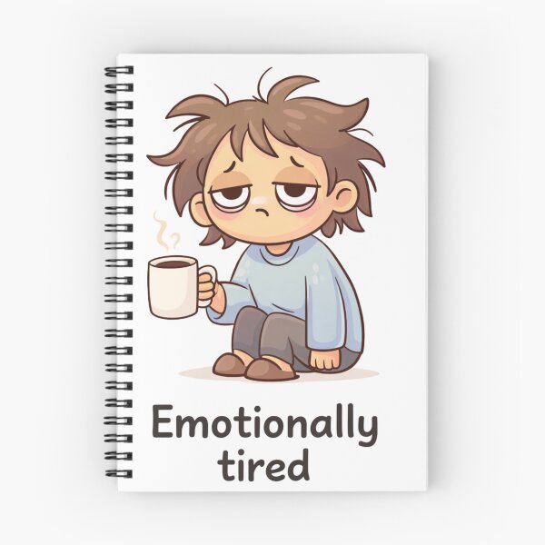 Artikelvorschau, Emotional erschöpft – Niedliche, lustige Cartoon-Kaffee-Illustration entworfen und verkauft von RJ2525.