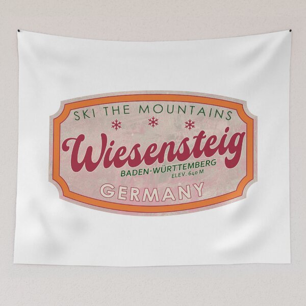 Item preview, Wiesensteig, Germany, Baden-Württemberg, Ski, textured skiing badge designed and sold by Wanderful-roads.