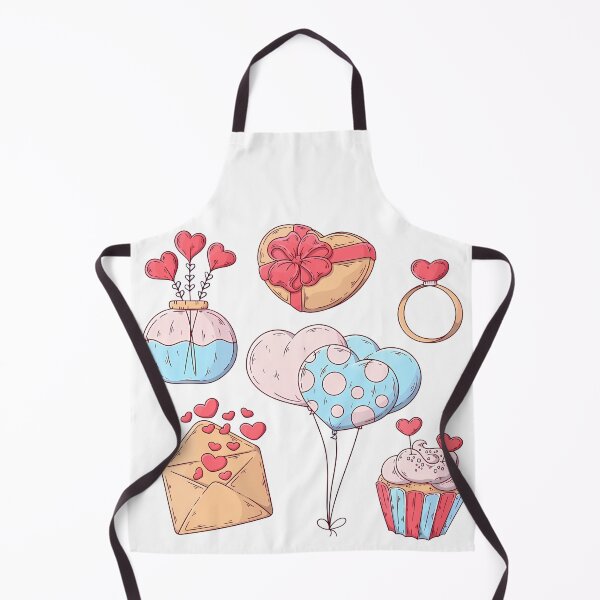 Item preview, Valentines Day Cute Icons Collection - Heart Bouquet Balloons Cupcake Gift Art Print designed and sold by DesignArtist.ia.
