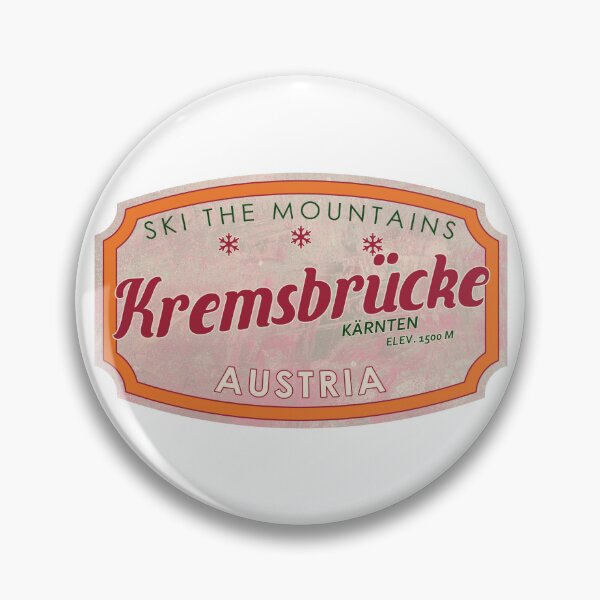 Item preview, Kremsbrücke, Austria, Kärnten, Ski, textured skiing badge designed and sold by Wanderful-roads.