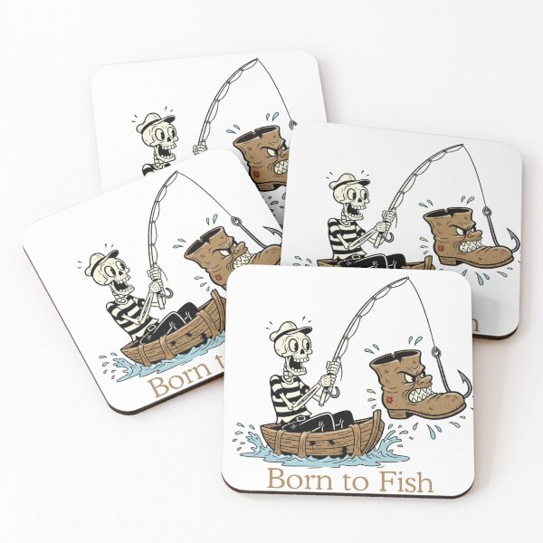 Item preview, Born To Fish Forced To Work - Funny Skeleton Fisherman designed and sold by STARLIGHTS.
