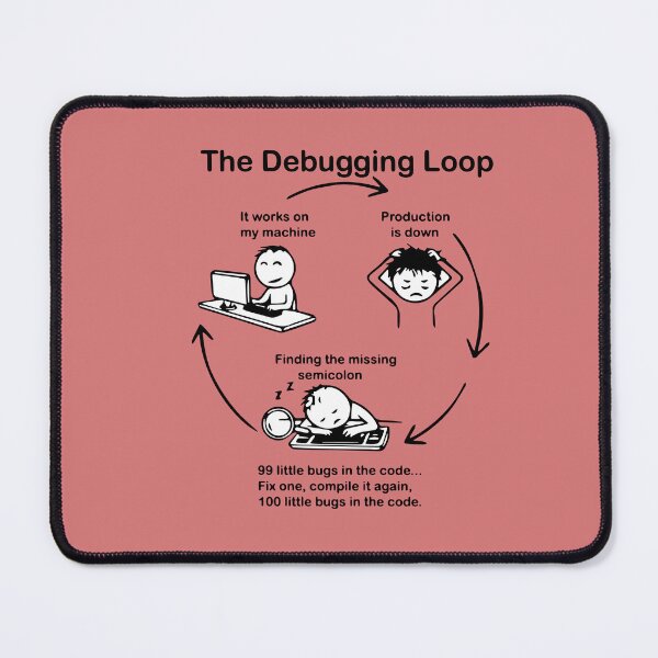 Item preview, The Debugging Loop - Funny Programmer xkcd Style Stick Figure designed and sold by callmemmed.