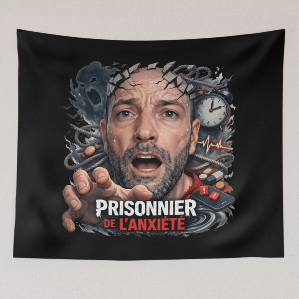 Item preview, Prisoner of Anxiety Design – Dark Poster Mental Health Awareness designed and sold by JonathanP514.
