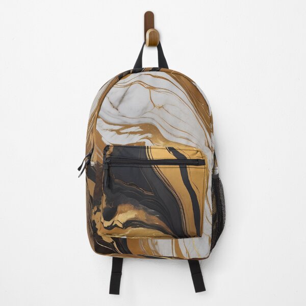Item preview, Black and Gold Marble Background with Flowing Lines. designed and sold by MissYouONLY.