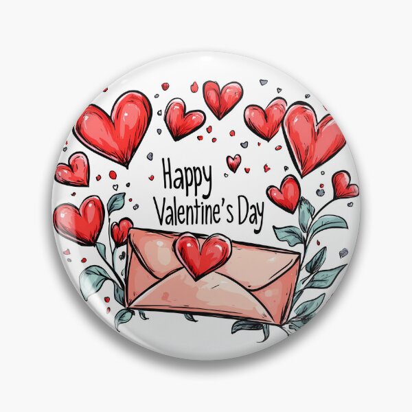 Item preview, Happy Valentine's Day Envelope Heart - Cute Sketchy Love Letter Art Print designed and sold by DesignArtist.ia.