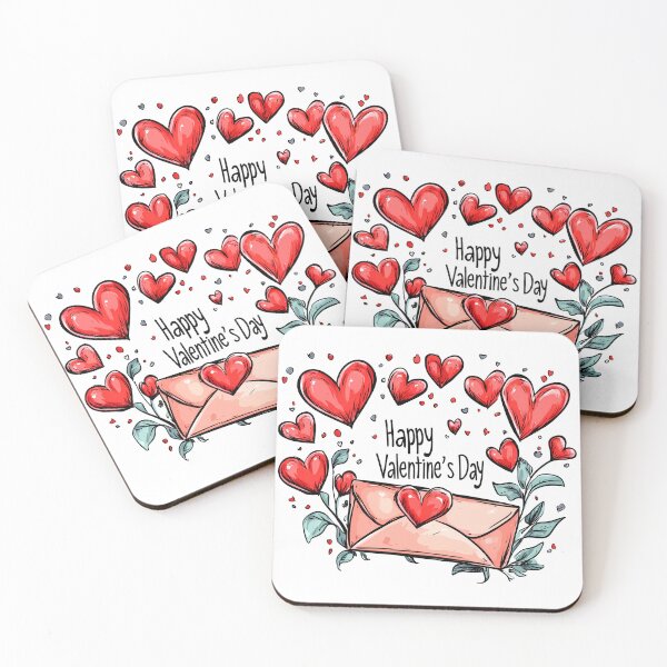 Item preview, Happy Valentine's Day Envelope Heart - Cute Sketchy Love Letter Art Print designed and sold by DesignArtist.ia.