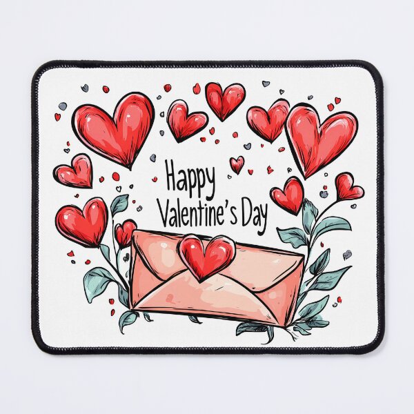 Item preview, Happy Valentine's Day Envelope Heart - Cute Sketchy Love Letter Art Print designed and sold by DesignArtist.ia.