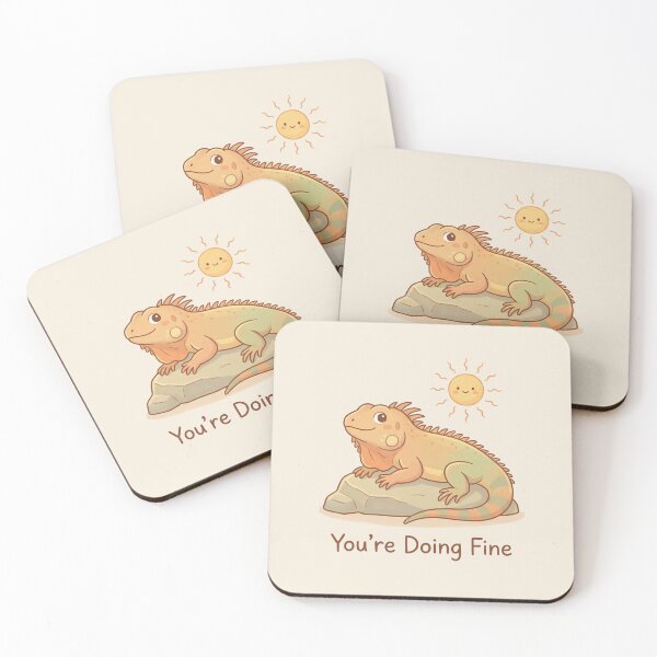 Item preview, Relaxing Iguana – Calm Motivational Illustration designed and sold by Nice Vibes Prints.