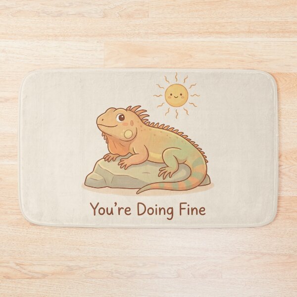 Item preview, Relaxing Iguana – Calm Motivational Illustration designed and sold by Nice Vibes Prints.