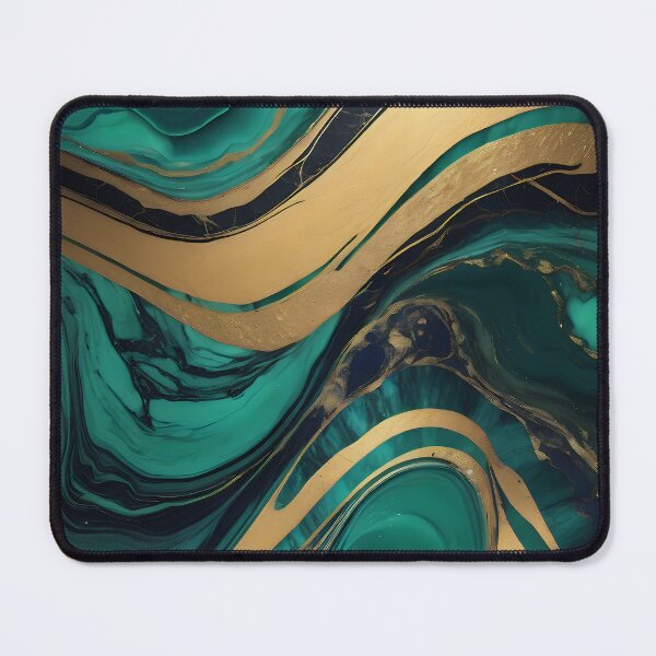 Item preview, Luxury Emerald Marble Fluid Background Design with Golden Highlights. designed and sold by MissYouONLY.