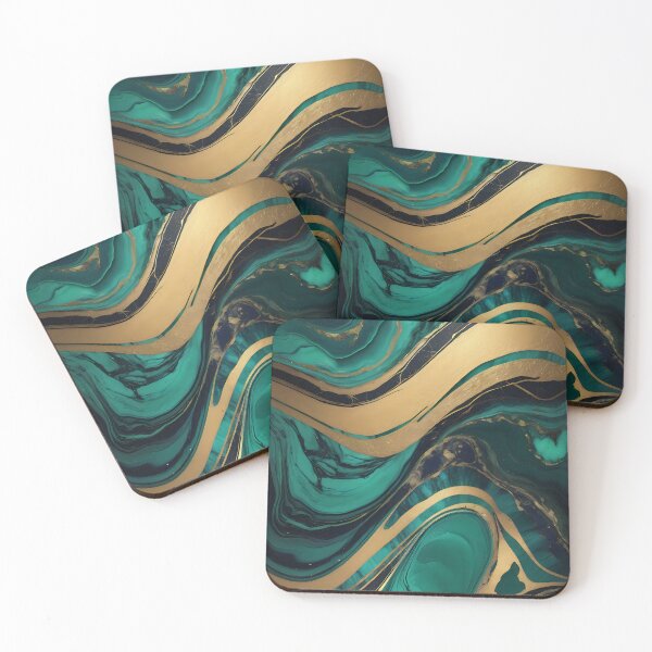 Item preview, Luxury Emerald Marble Fluid Background Design with Golden Highlights. designed and sold by MissYouONLY.