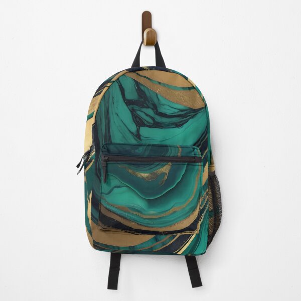 Item preview, Luxury Emerald Marble Fluid Background Design with Golden Highlights. designed and sold by MissYouONLY.