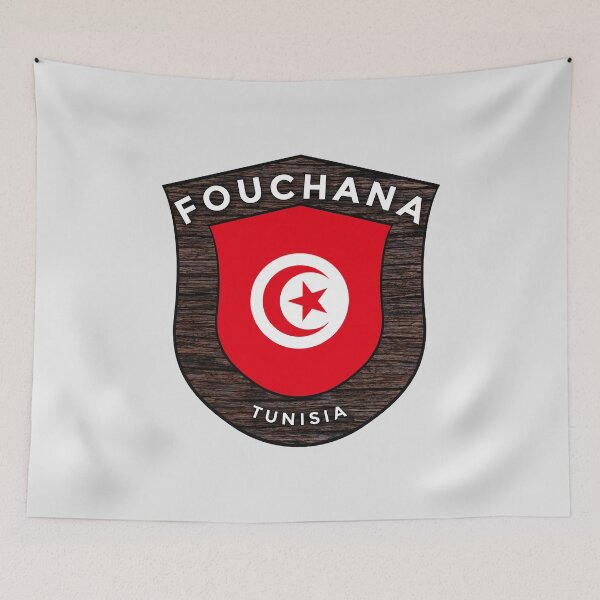 Item preview, Fouchana Tunisia | Flag Shield Travel Emblem designed and sold by World Designs.