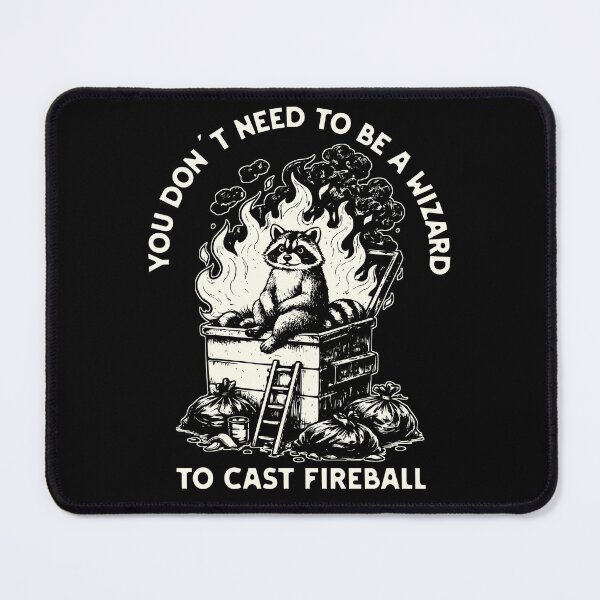 Item preview, Raccoon on burning garbage container designed and sold by Trashy-Arts.