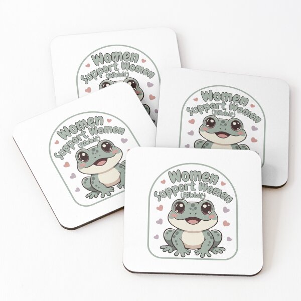 Item preview, Cute Frog Feminist Women Support Women Ribbit International Womens Day Art designed and sold by GrumpySableye.