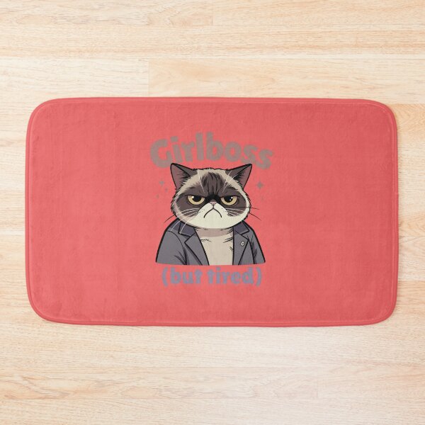 Item preview, Girlboss But Tired Funny Cat Feminist International Womens Day designed and sold by GrumpySableye.