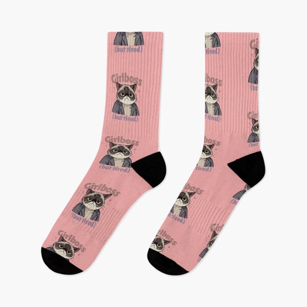 Item preview, Girlboss But Tired Funny Cat Feminist International Womens Day designed and sold by GrumpySableye.