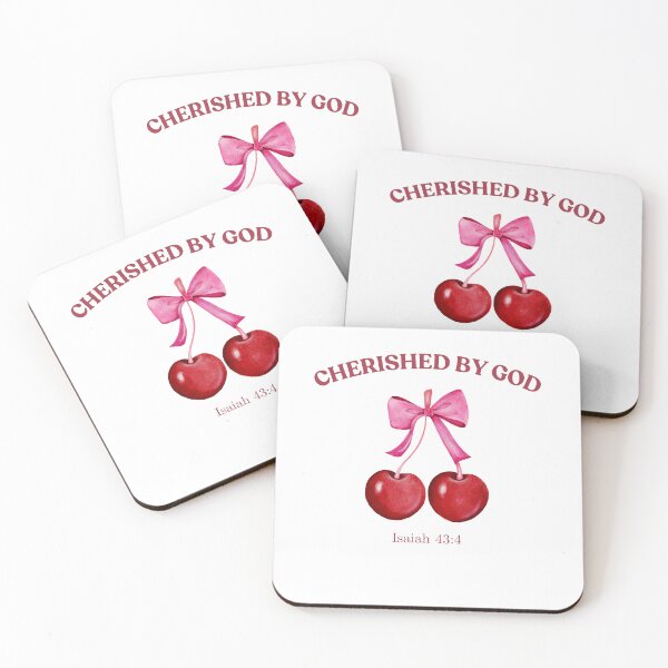 Item preview, Cherished by God – Isaiah 43:4 Christian Cherry Bow Design designed and sold by DVever7.